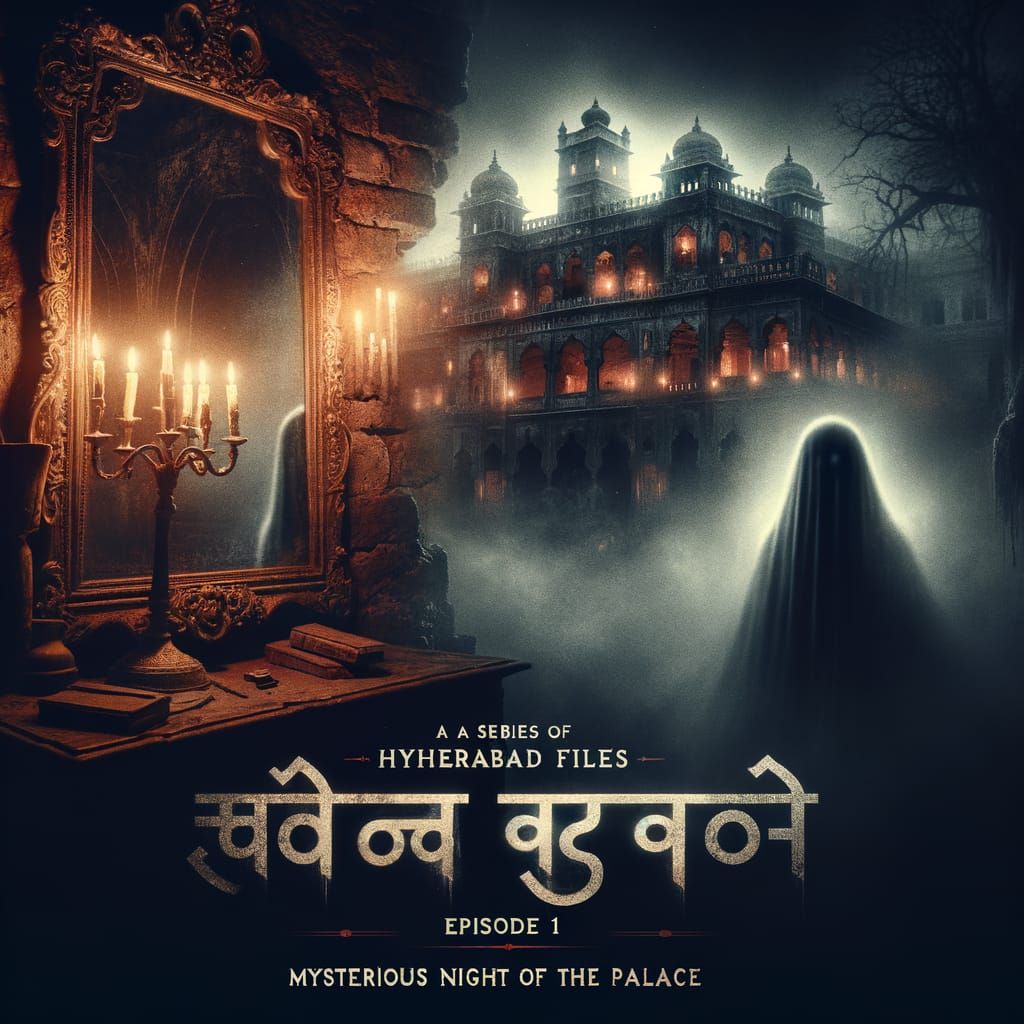 Haunted Palace at Dusk in a Horror Cinematic Style