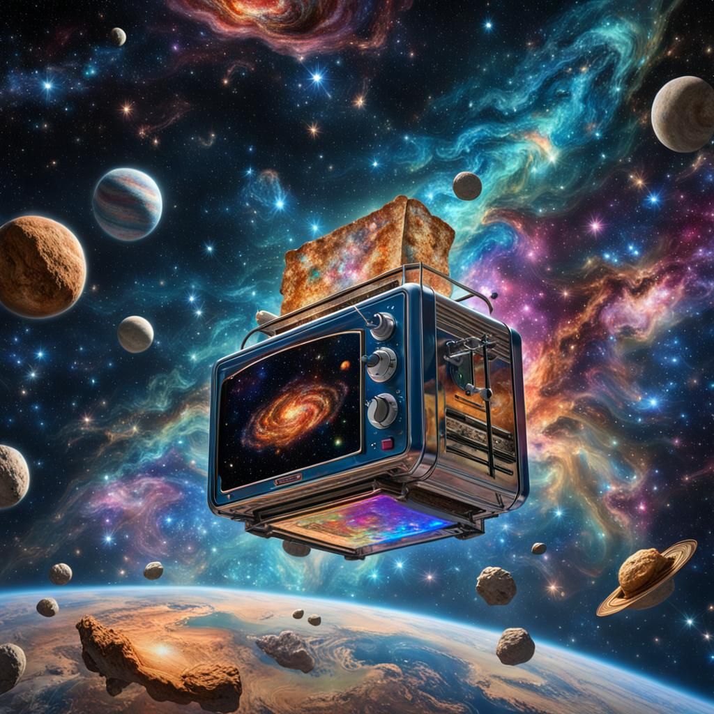 Toaster Adrift: A Sci-Fi Photorealistic Art Piece