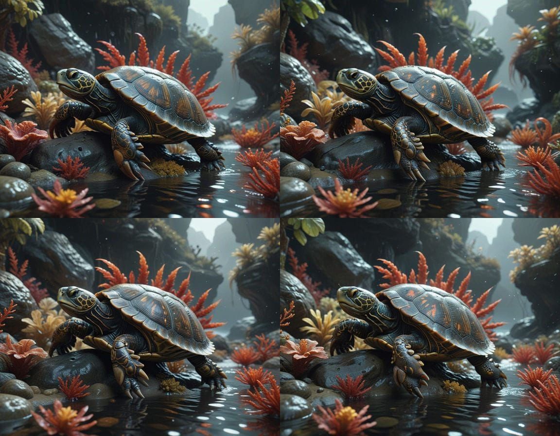 Fantastical Sea Creature Hybrid in Vibrant Colors