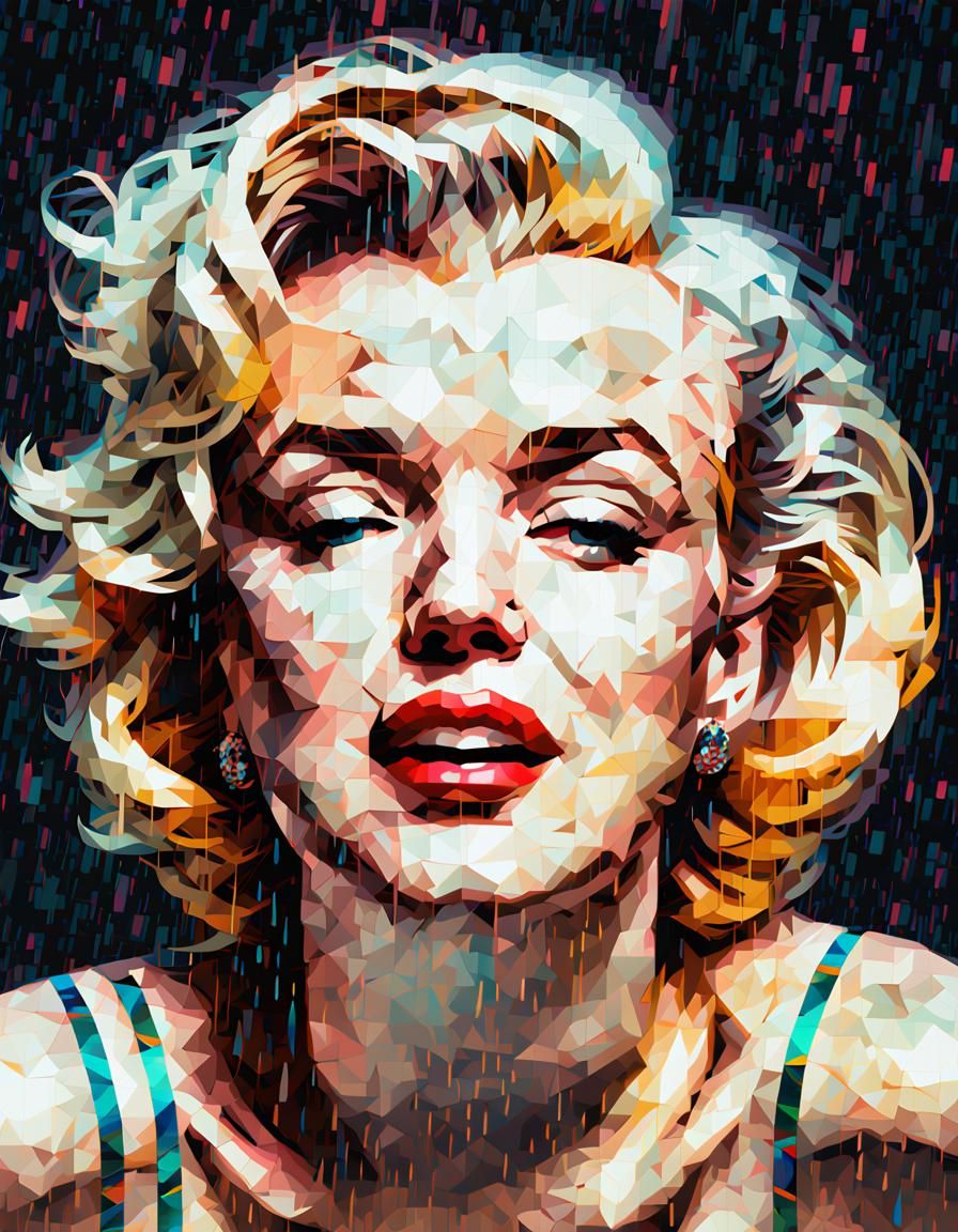 Marilyn Monroe Glitch Art Pop Art Painting
