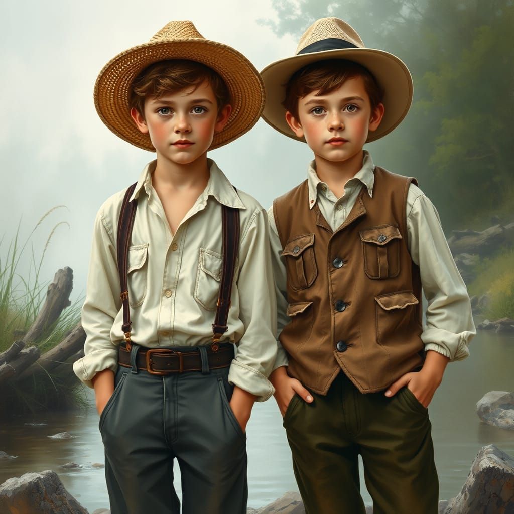 Classic American Adventurers on the Mississippi Riverbanks