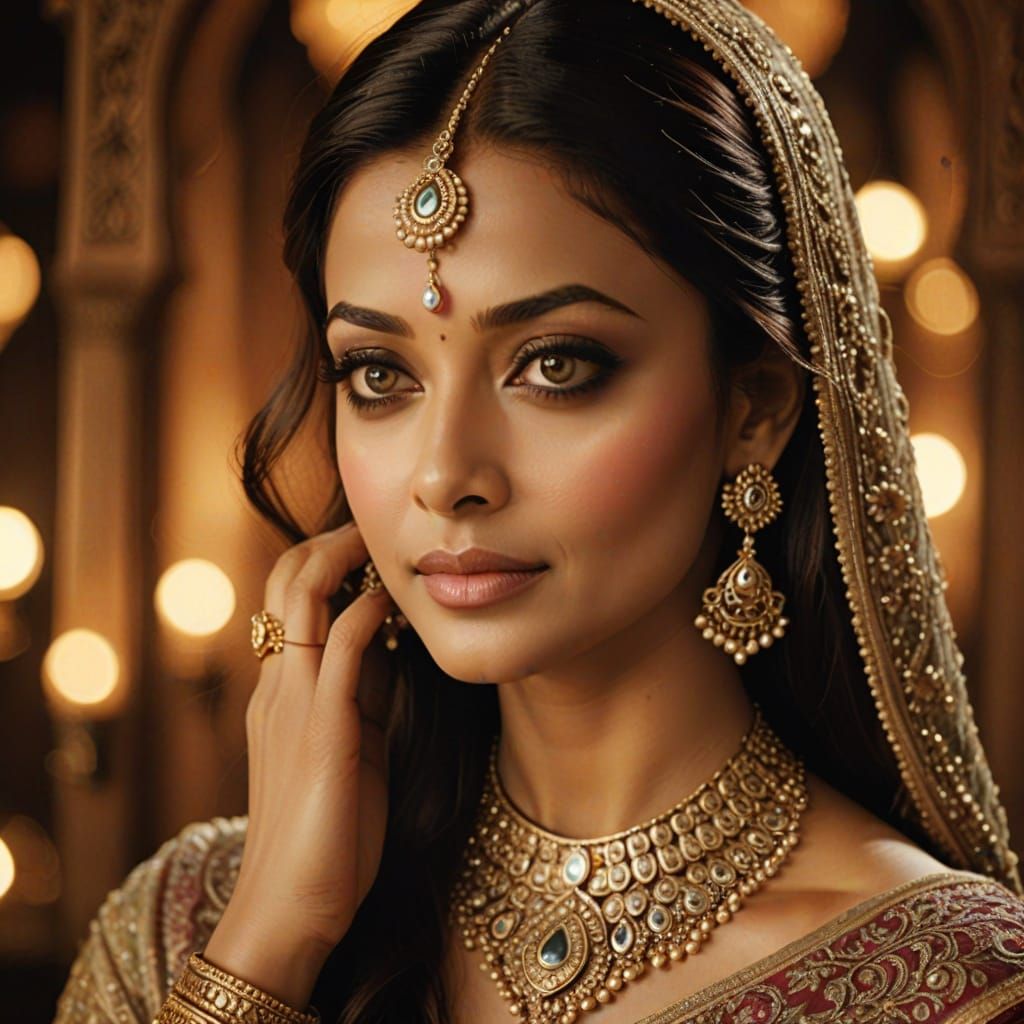 Elegant Bollywood-Inspired Portrait of a Young Indian Beauty