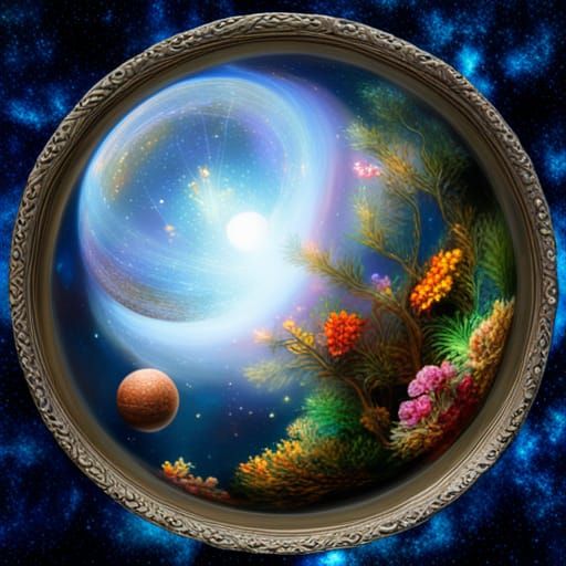 Fantasy Space Inside Glass Sphere, Luminous Style