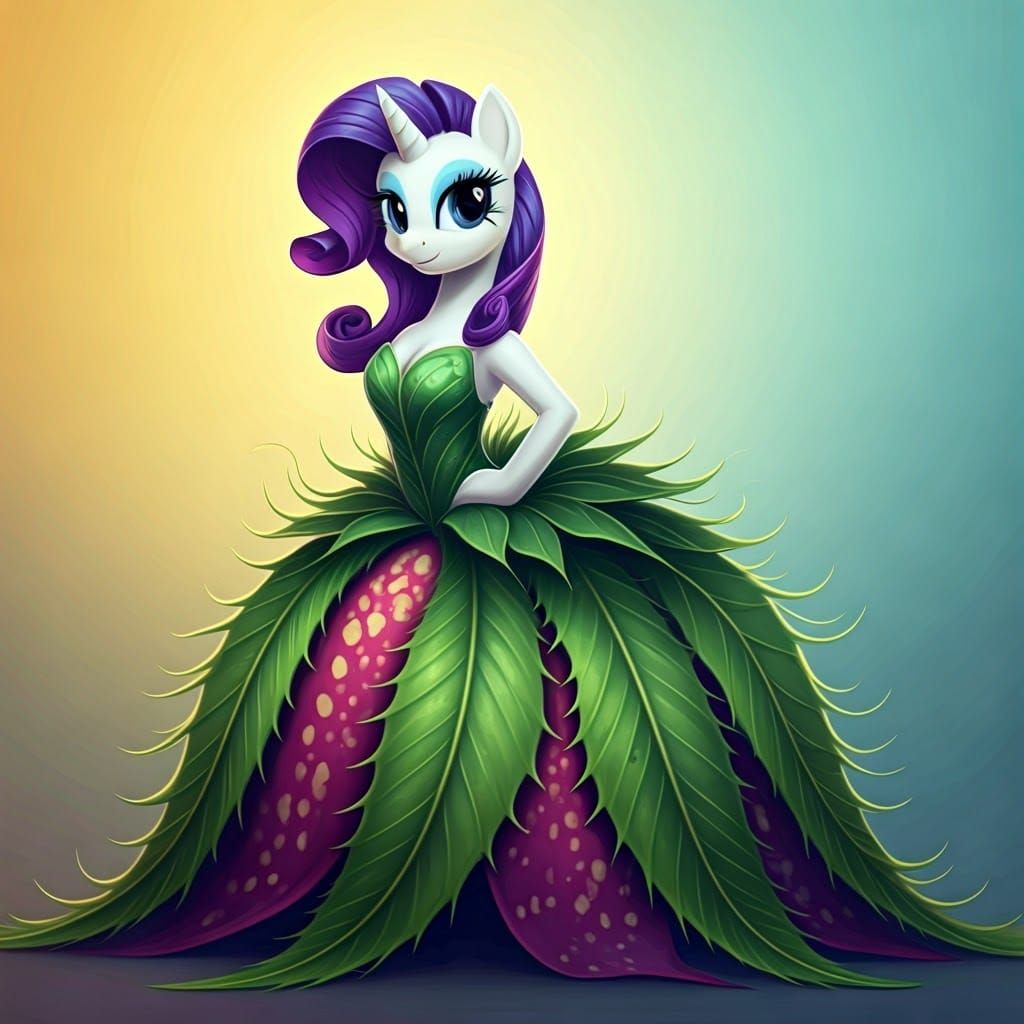 Elegant Rarity in Whimsical Venus Flytrap Gown