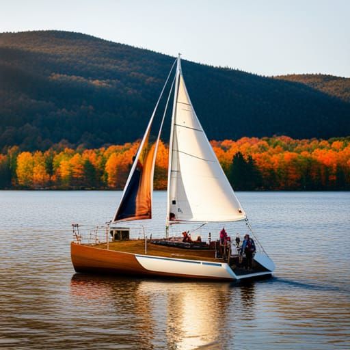 Boating on Squam Lake, Holderness, New Hampshire
