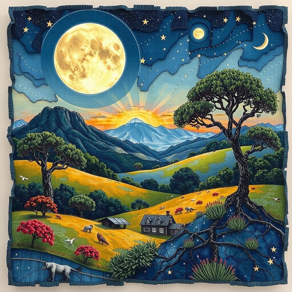 Magaliesberg Landscape in Surrealist Style