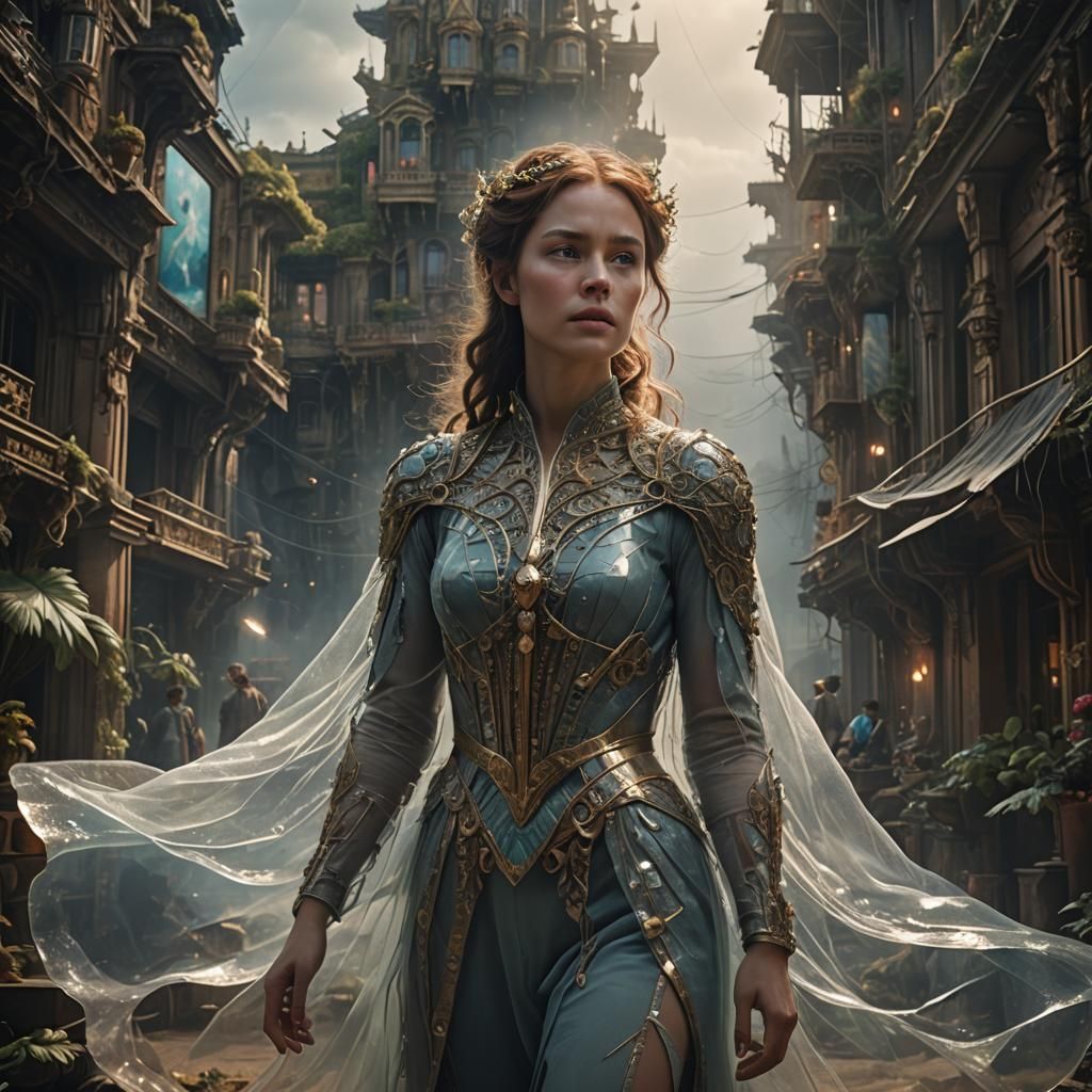 Ethereal Woman in a Dramatic Digital Painting