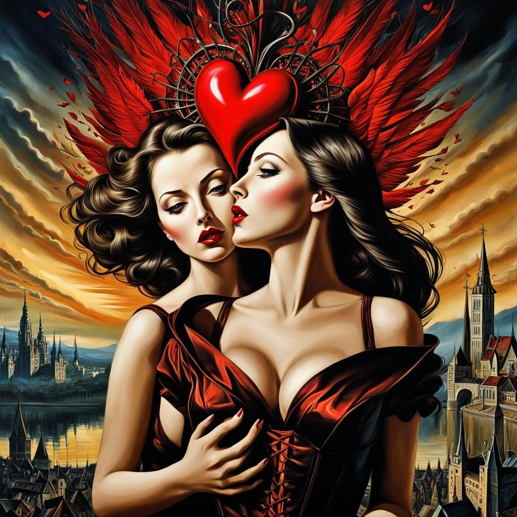 Surreal Dark Pop Art Heart in High Definition