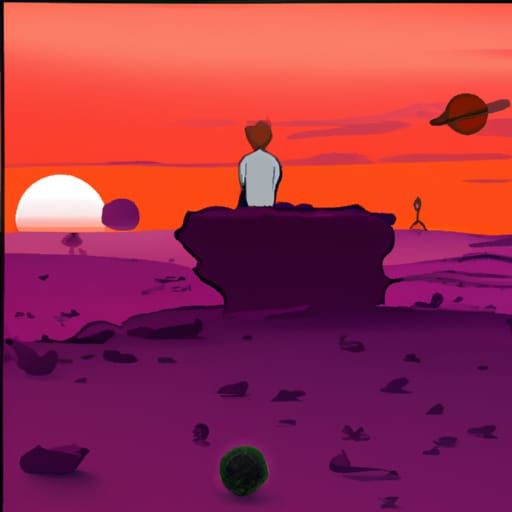 Martian Sunset with Rick Sanchez on Asteroid