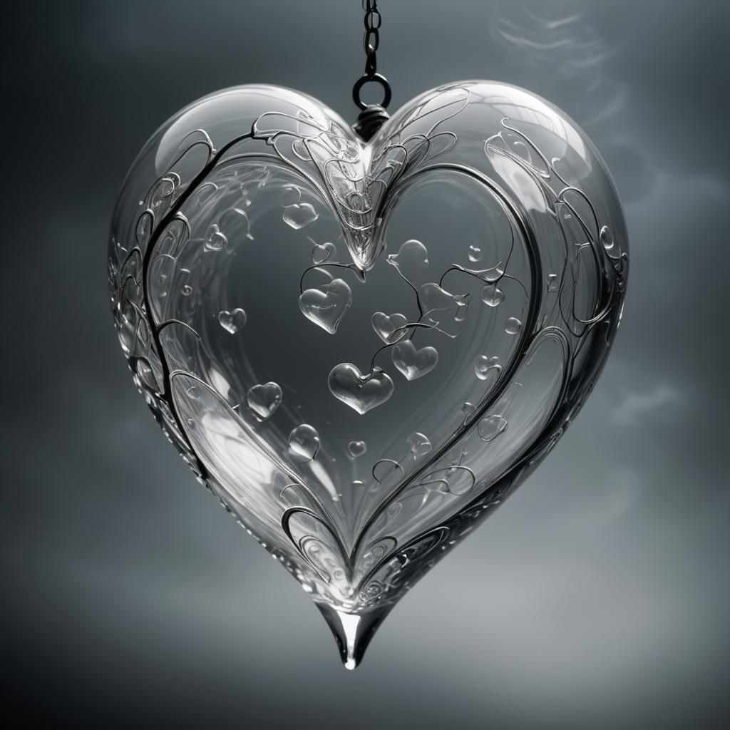 Glass Heart in Misty Atmosphere