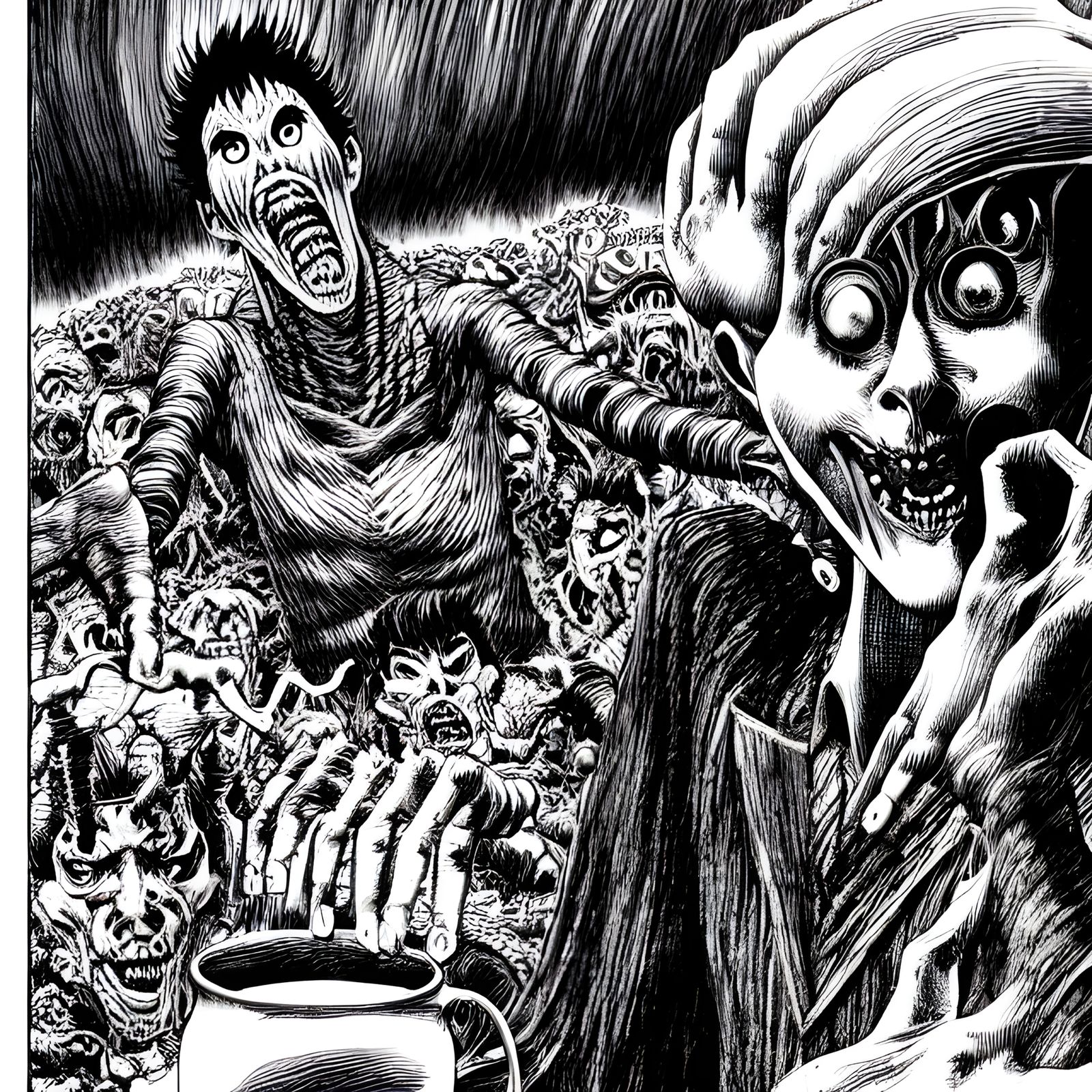Demonic Coffee Break: Junji Ito Inspired Art