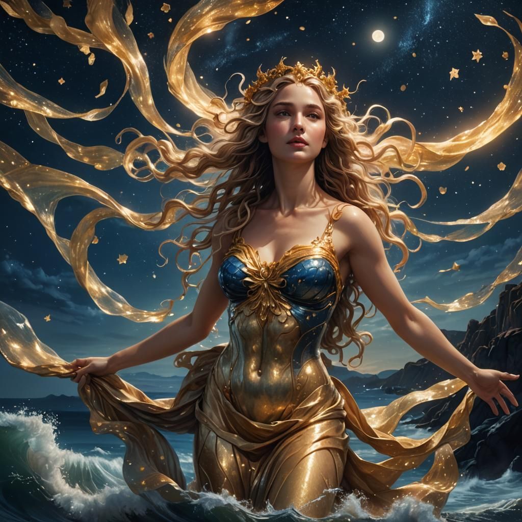 Aphrodite Rising from the Sea, Fantasy Concept Art