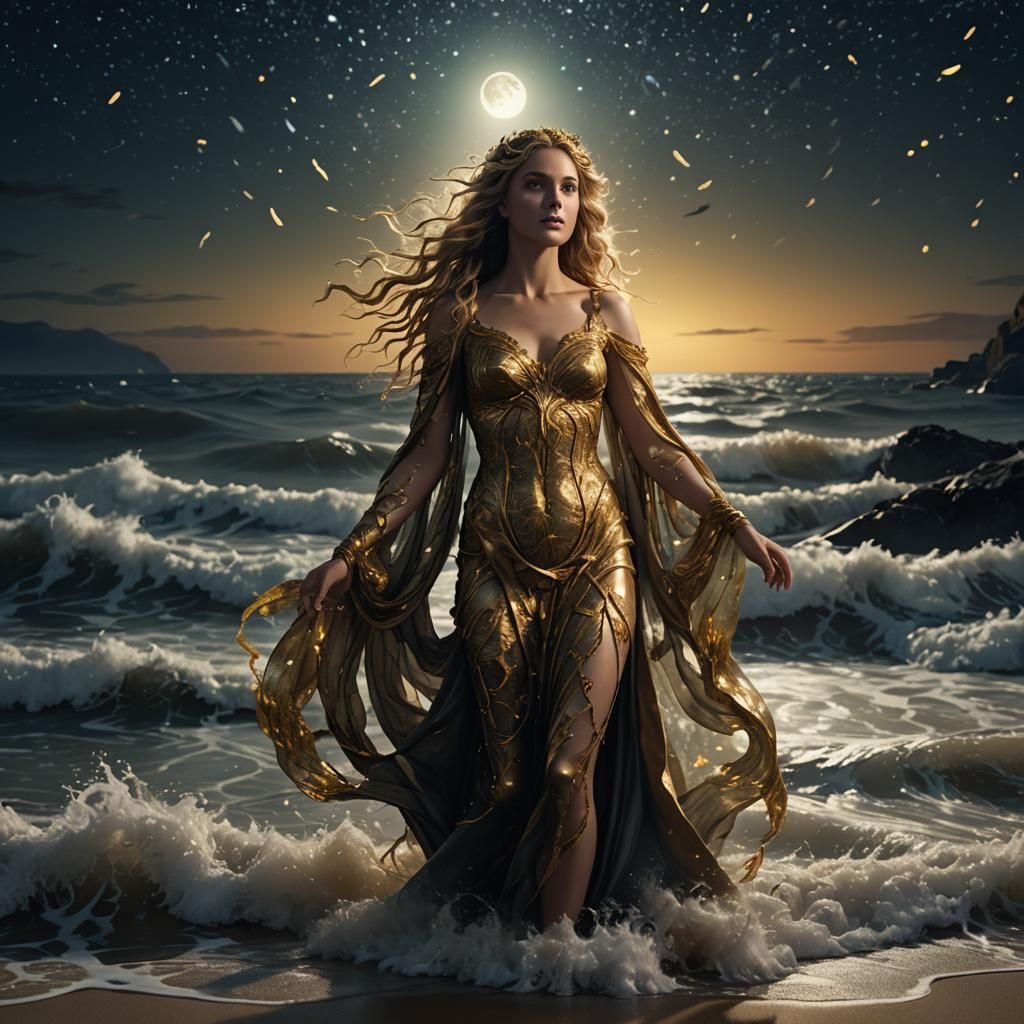 Aphrodite Rising: Hyper-Realistic Matte Painting