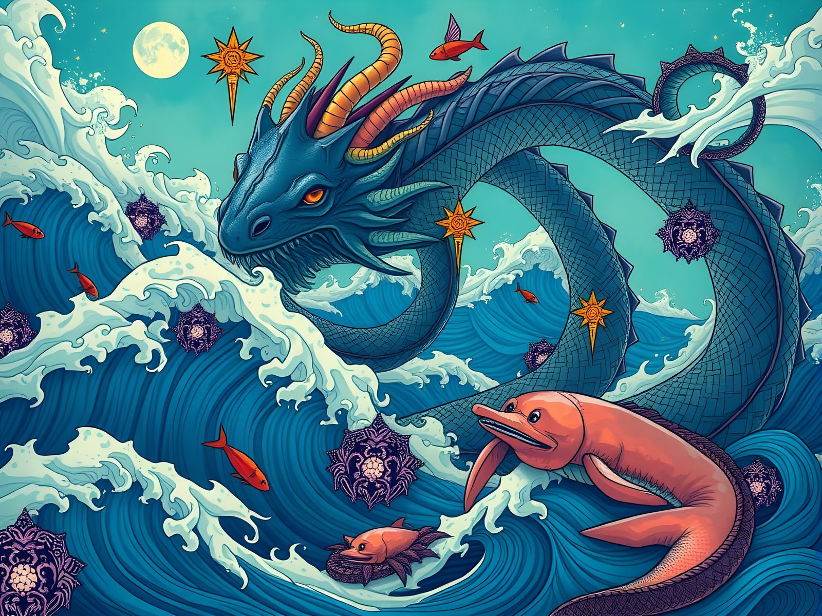 Coi Coi-Vilu: Mapuche God of Water