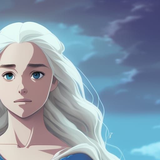 Daenerys Targaryen in Studio Ghibli Anime Style