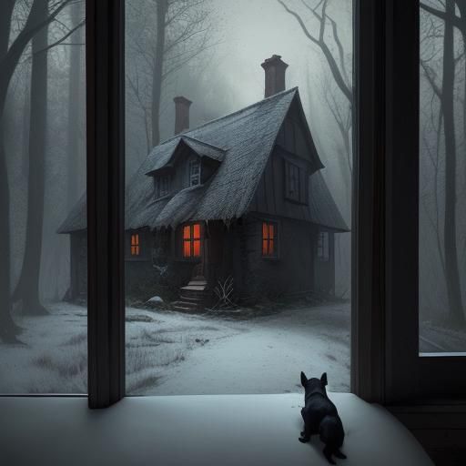 Sinister Cottage: A Dog's Vigil in the Woods