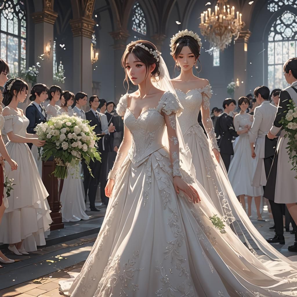 Crying Bride Runs From Altar: 3D Anime Art