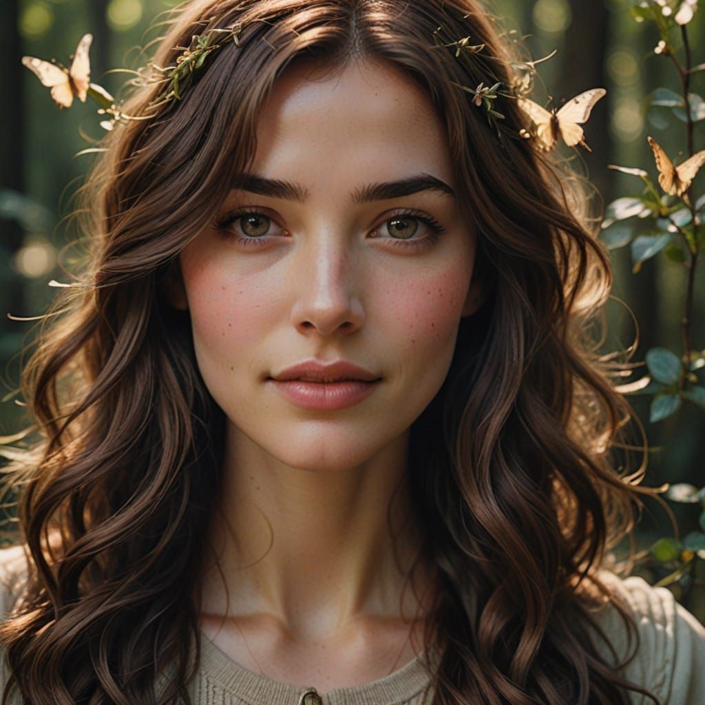 Gentle, Dreamy Beauty in a Young Girl