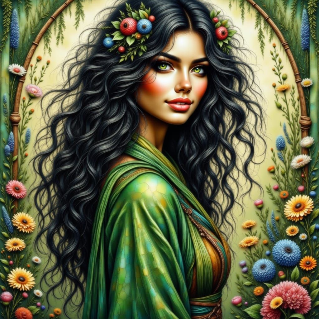 Mother Earth in Fantasy Illustration Style