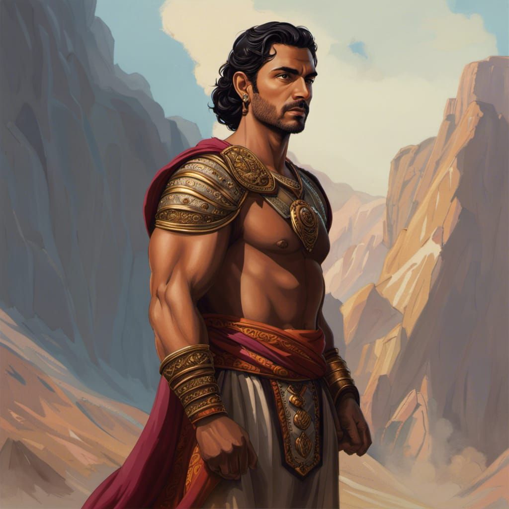 Middle Eastern Warrior in Watercolor Style