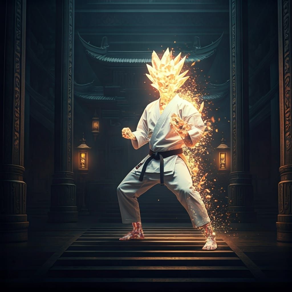 "A_karate_elemental_crystal_goddess, their_spirit_almost_ent...