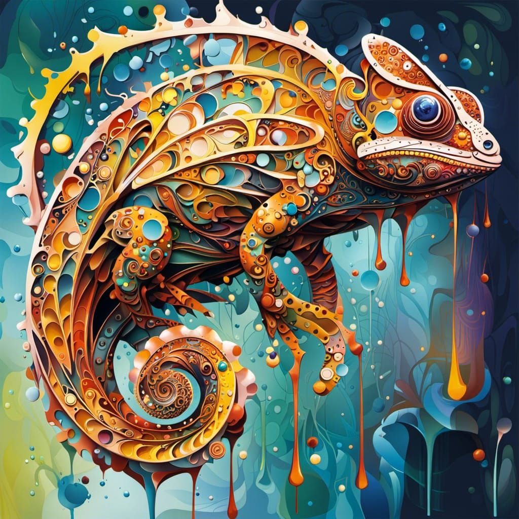 Kirigami and Watercolour Gecko