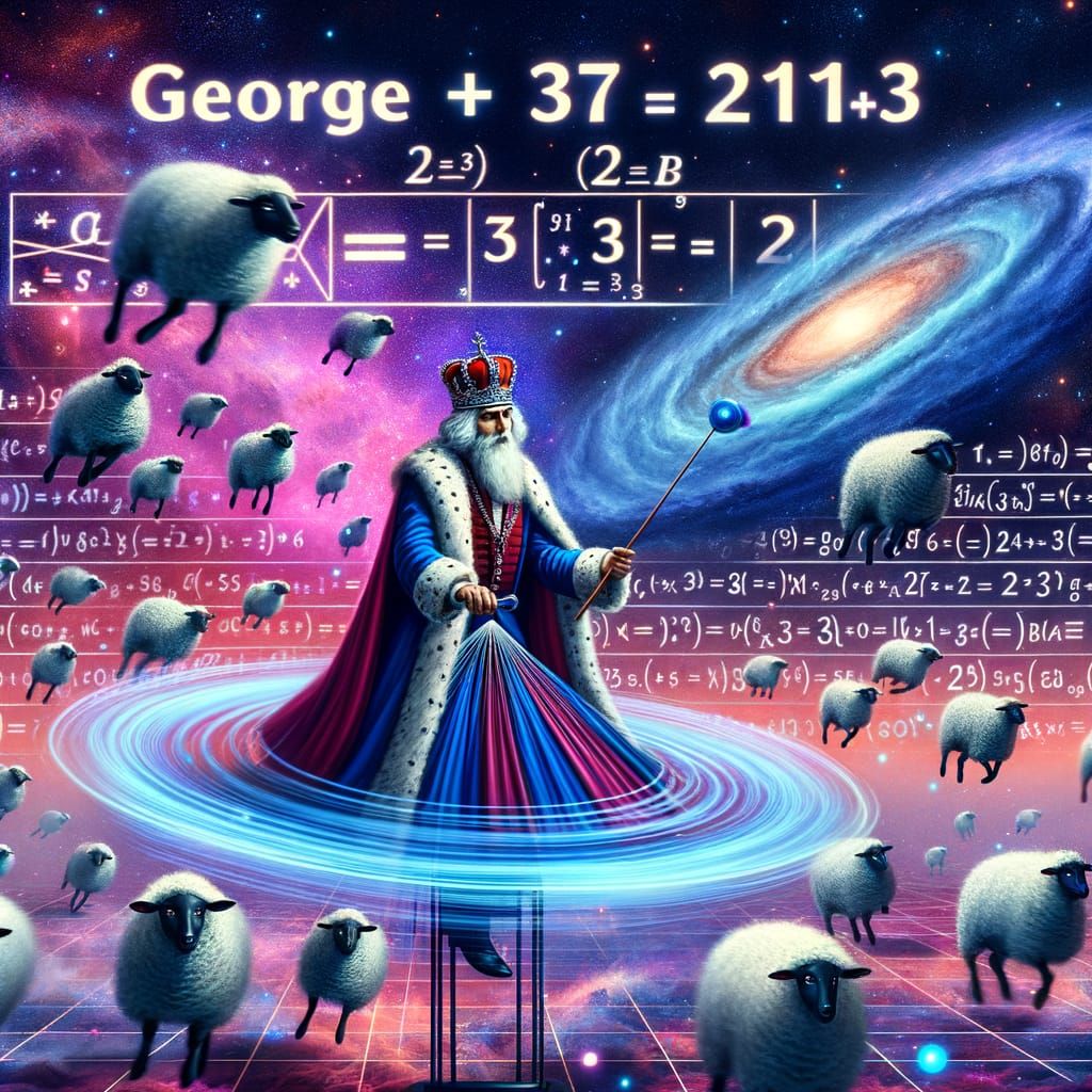 Surreal Cosmic King Spins Galaxy and Rhymes