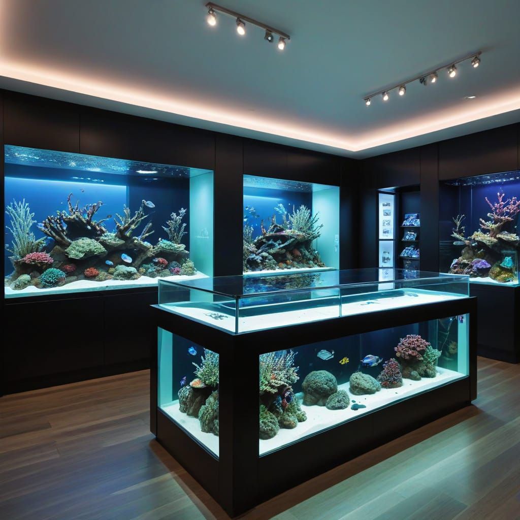 Aquariums Blend with Jewelry Store Interior