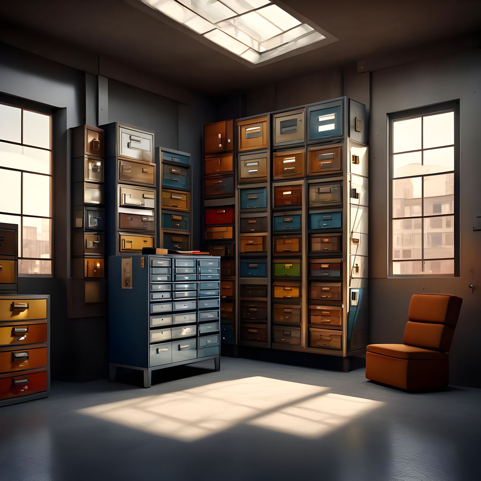 Surreal Liminal Room Shaped Like Drawer Cabinet