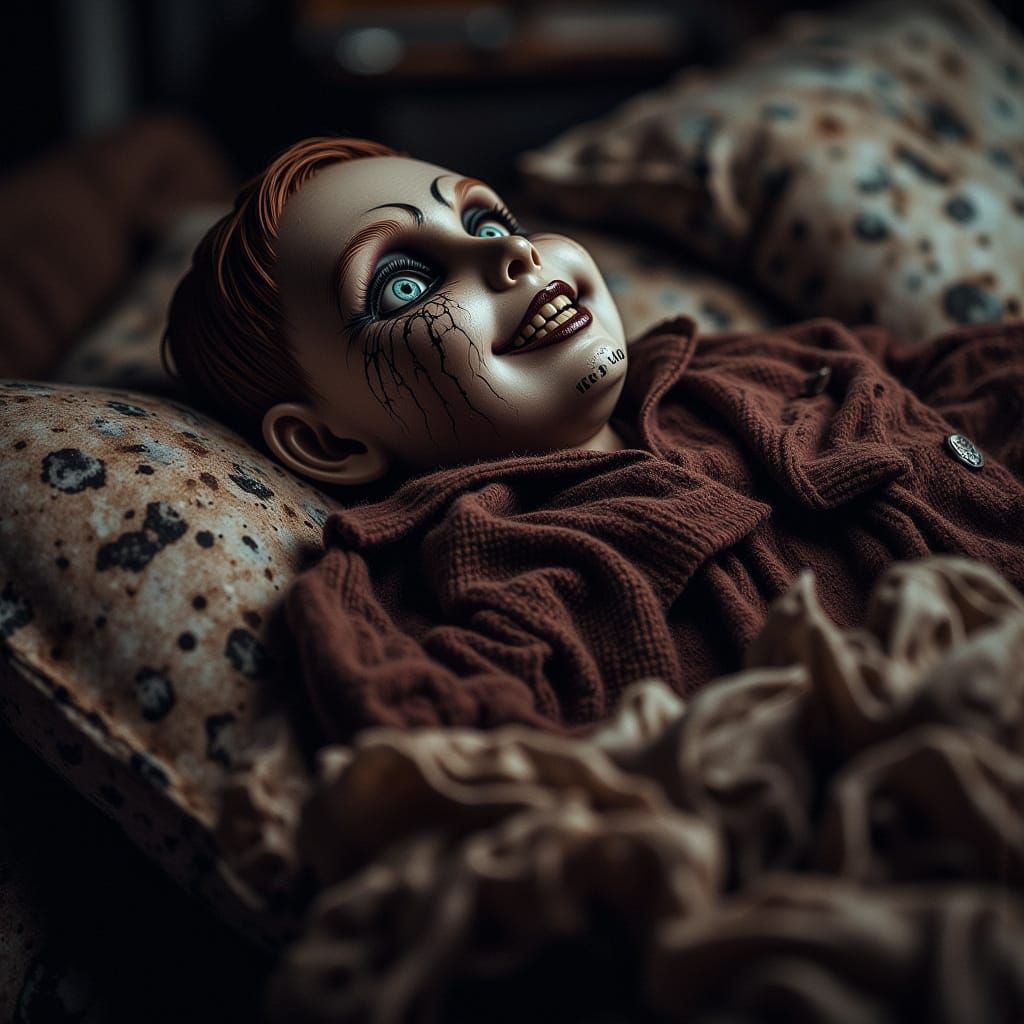 Sinister Ventriloquist Dummy with Evil Smile