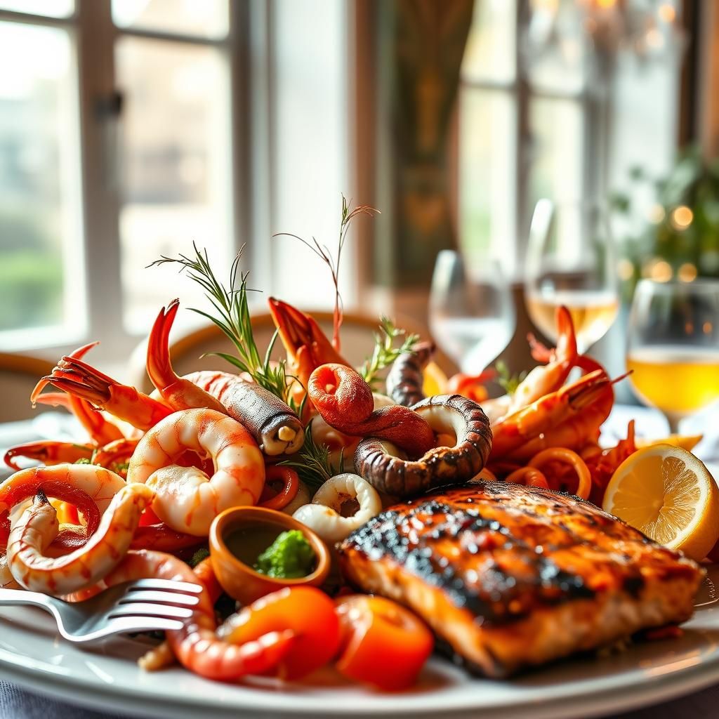 Exquisite Seafood Platter in Haute Cuisine Style