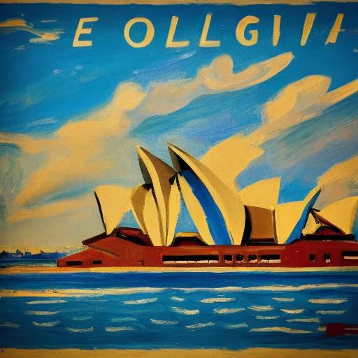 Hedgehog's Australian Adventure: A Vintage Travel Poster