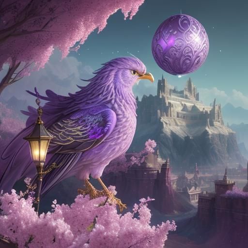 Filigree Phoenix Wood Carving in Surreal Style