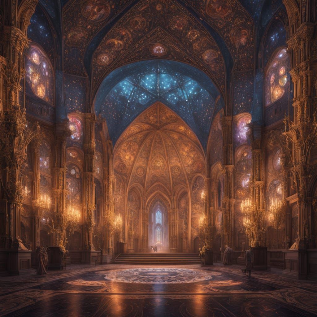 Celestial Architect Designs Starlight Cathedral in Art Nouve...