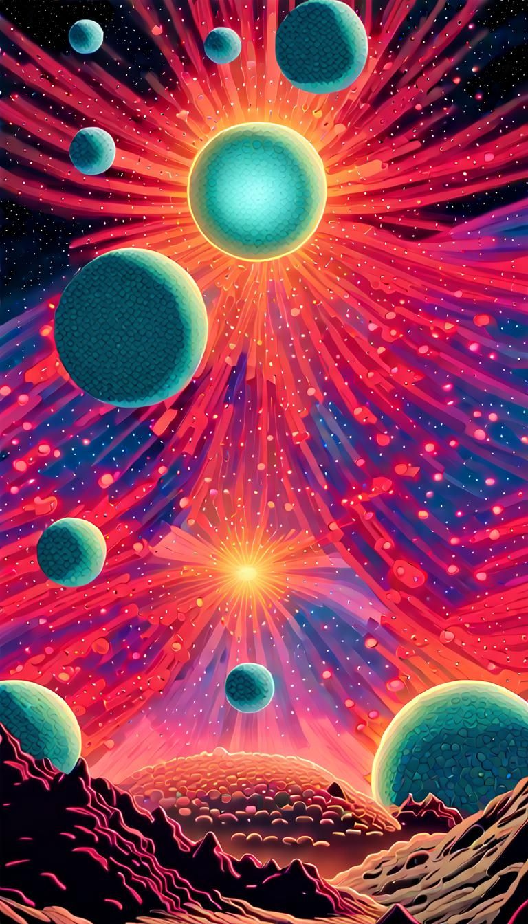 Vibrant Night Sky Inside Globular Cluster