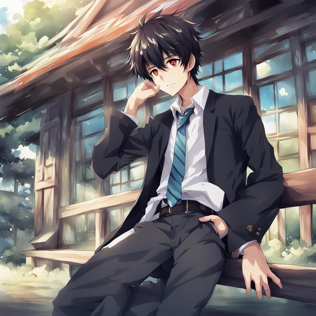 Anime Boy in Japanese Manga Style