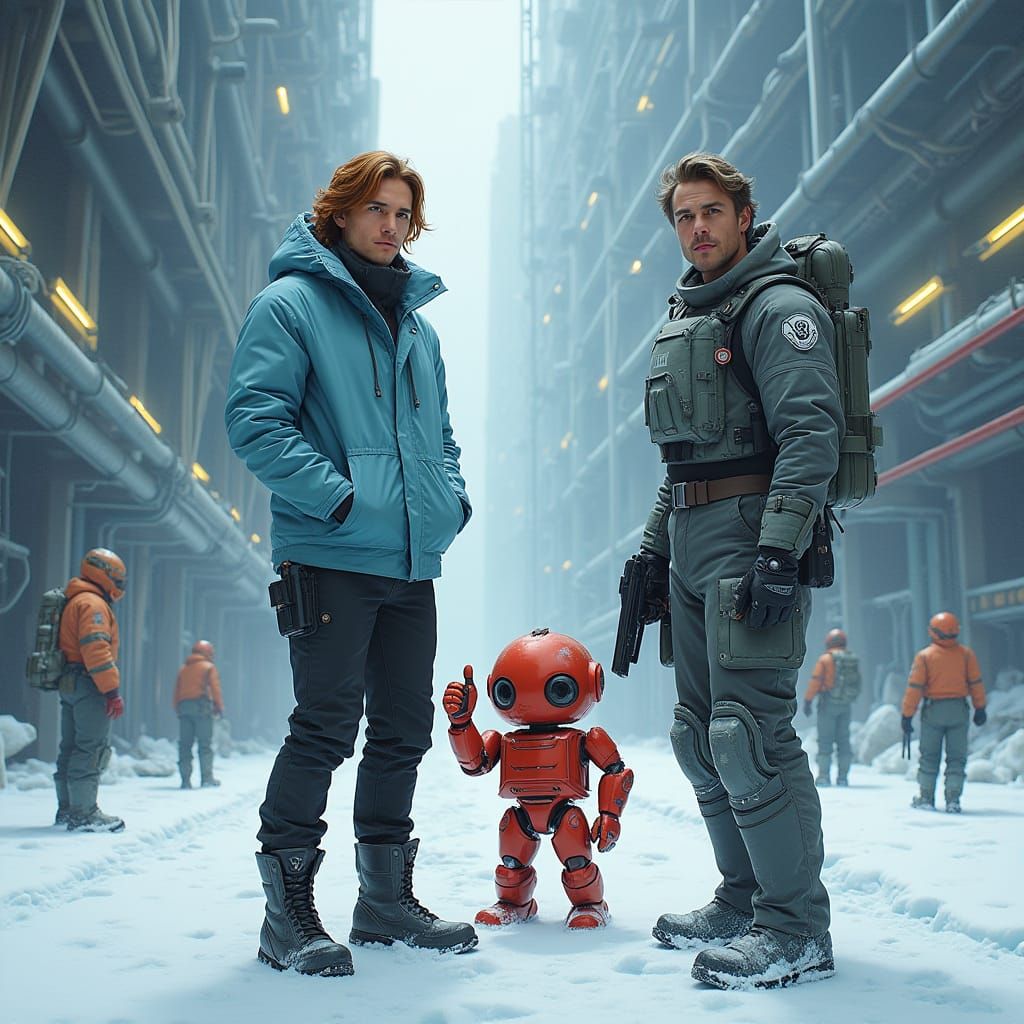 Smugglers Discuss Resistance Aid in Icy Sci-Fi Base