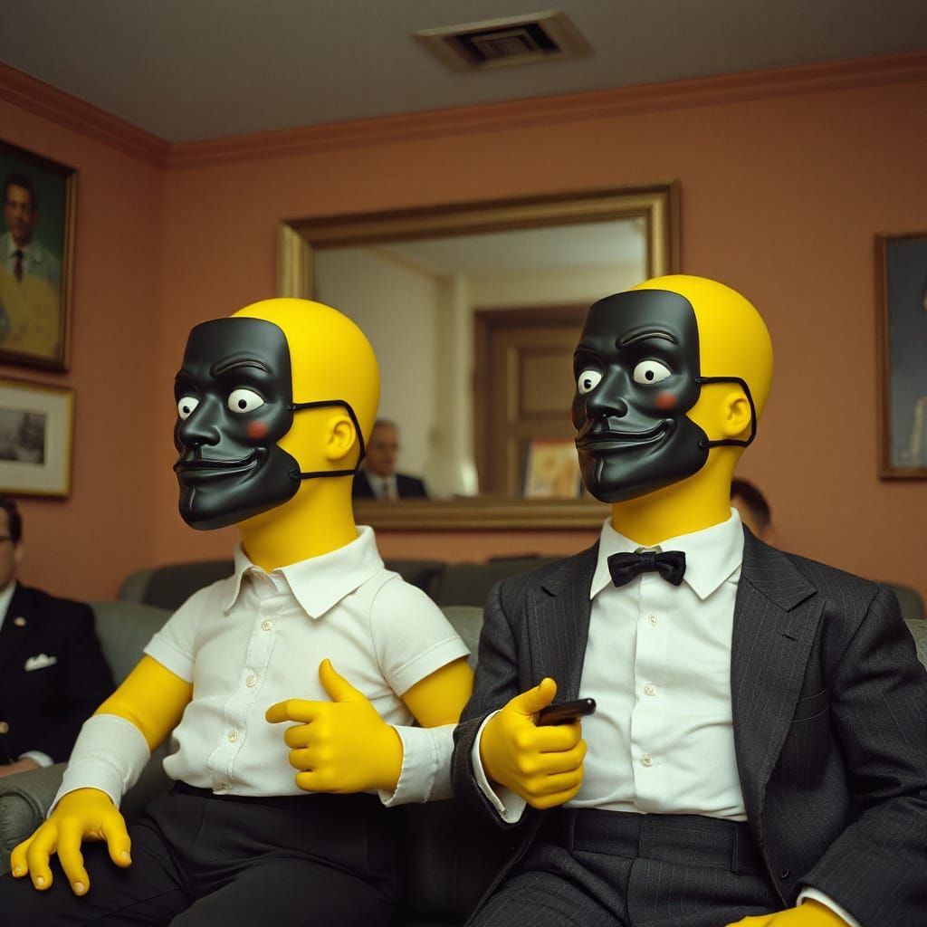 Simpsons in V Masks: Surreal Dreamscape