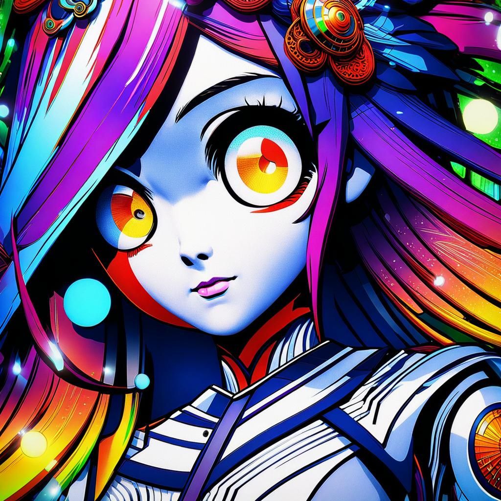 Anime Girl Portrait in Digital Manga Style