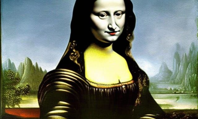 Creepy Mona Lisa in Tim Burton Style