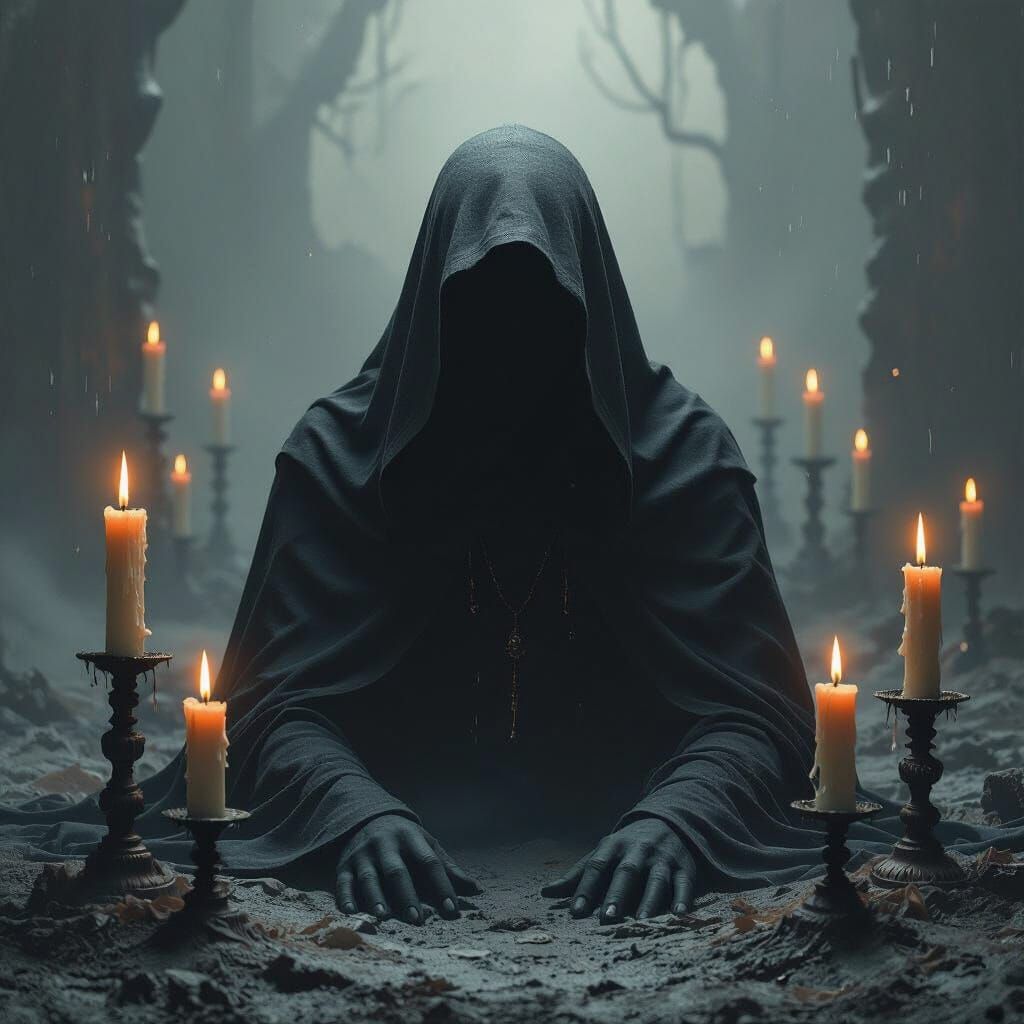 Ominous Figure in Dark Gothic Mystical Style