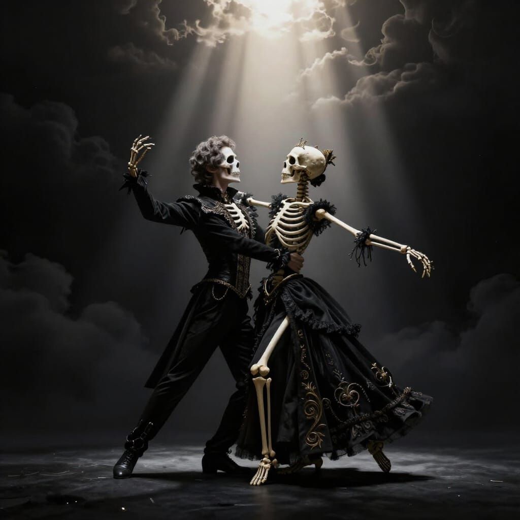 Gothic Skeletons Waltz in Heavenly Light