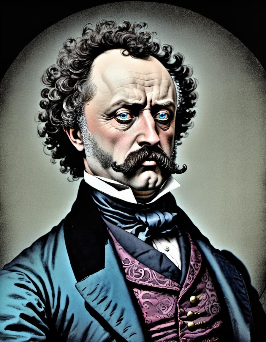 Portrait of Samuel Colt. Lithography. In the style of Gustav...