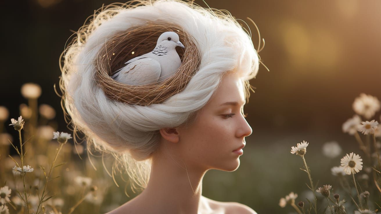 Dove Nest Hairstyle: A Serene Portrait