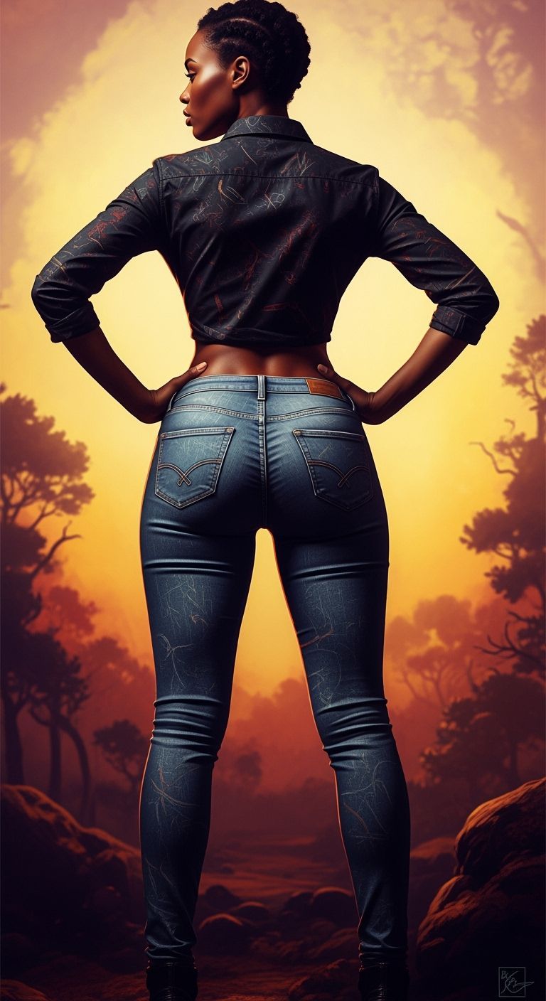 Voluptuous Woman in Detailed Concept Art Style