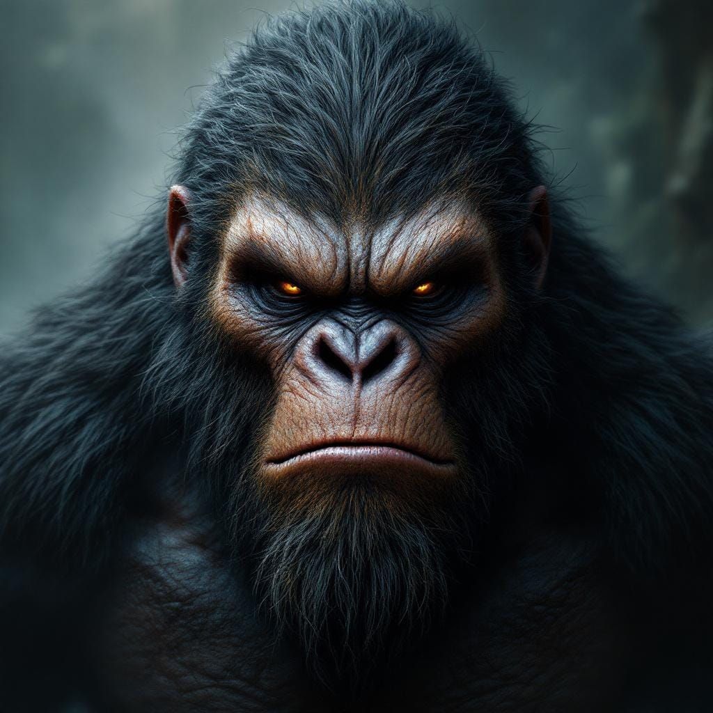 Hyper-Realistic Sasquatch Portrait in Epic Fantasy Style