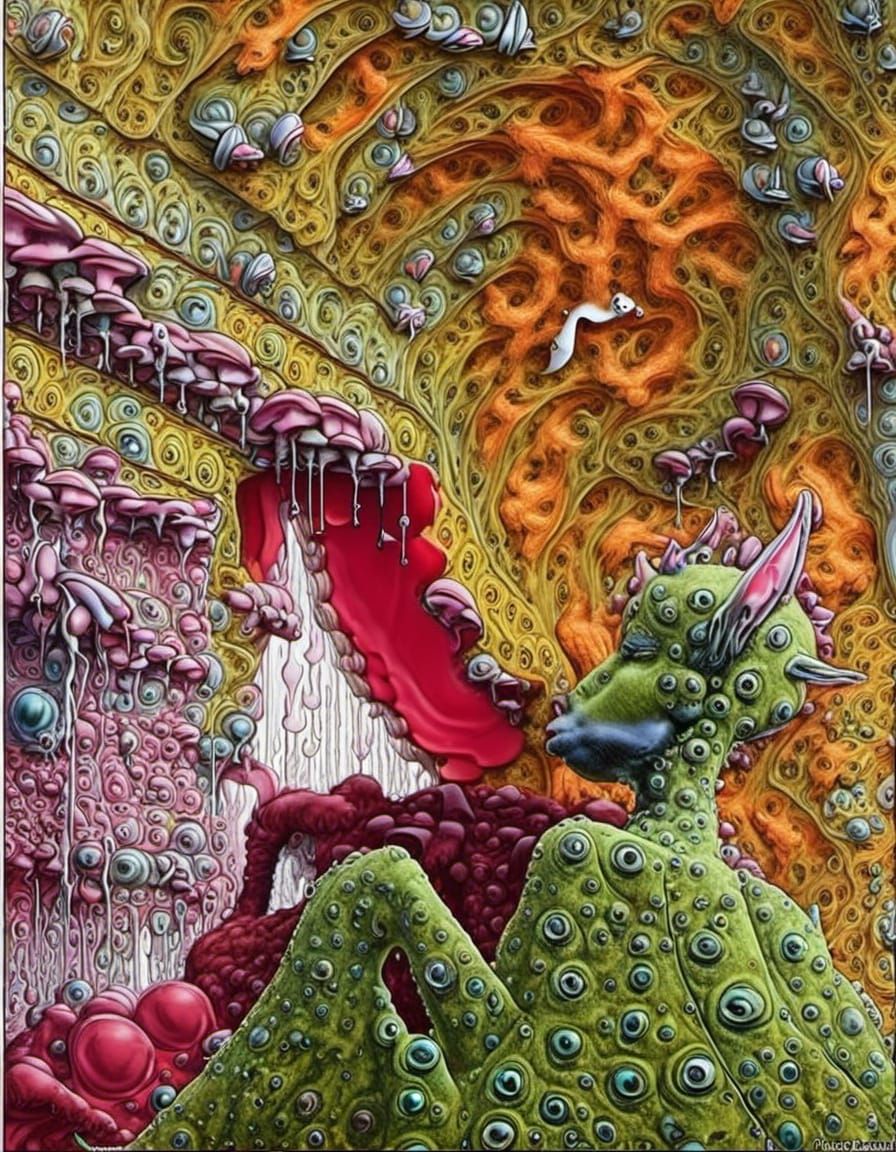 Surreal Alien Lifeforms in Magical Realism Style