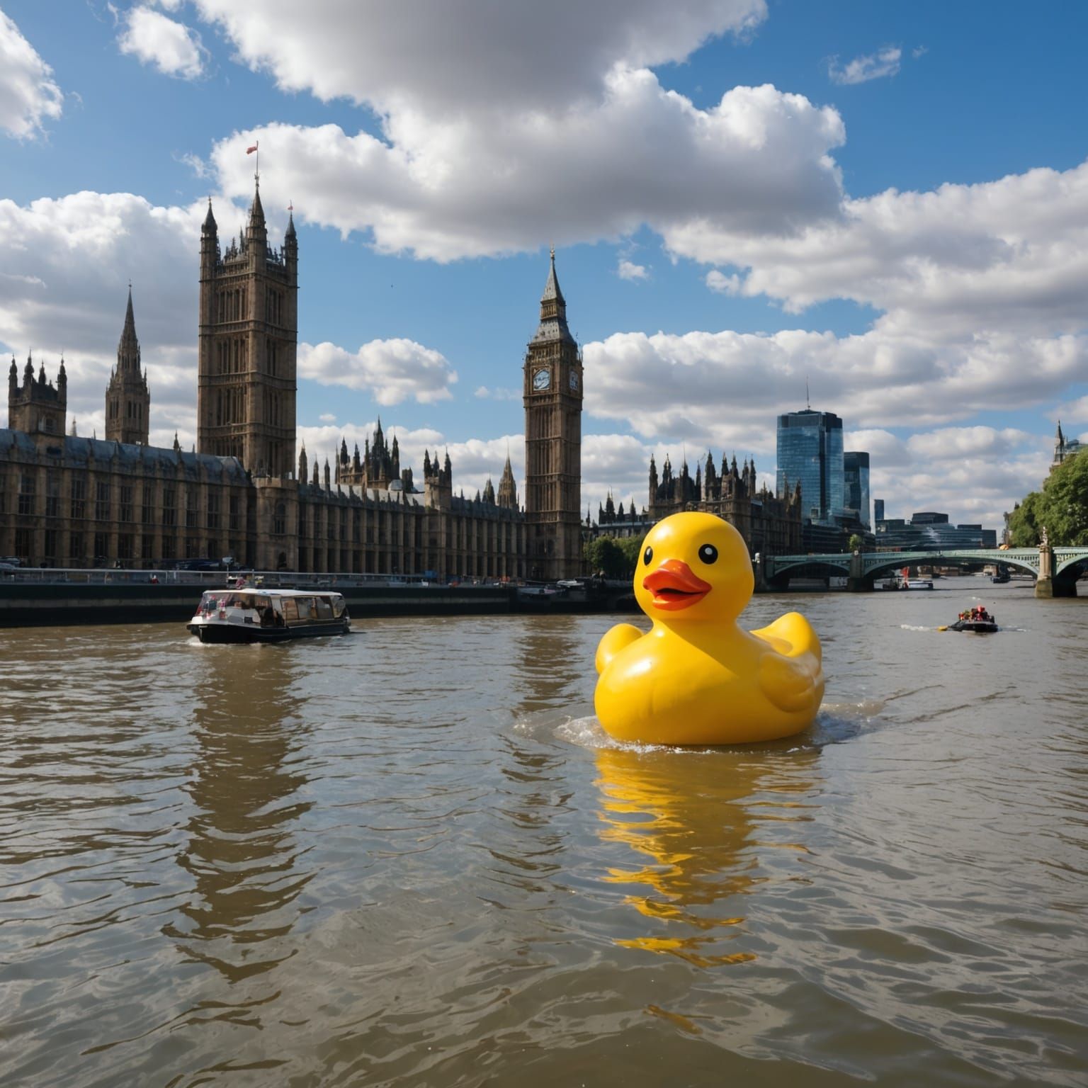 Giant Rubber Ducky on the Thames