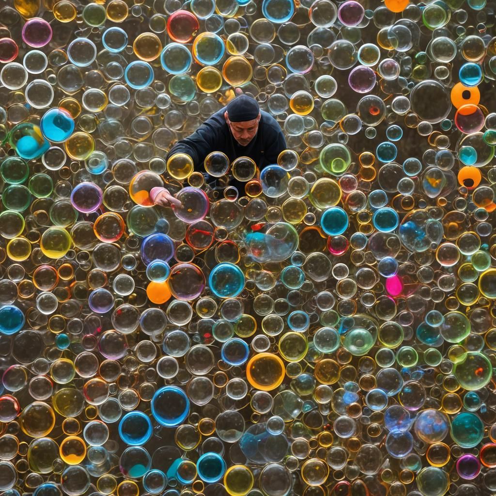 Glassblower Creates Colorful Glass Bubbles