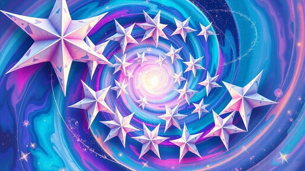 Swirling Astrosphere in Impasto Oil Paint Style